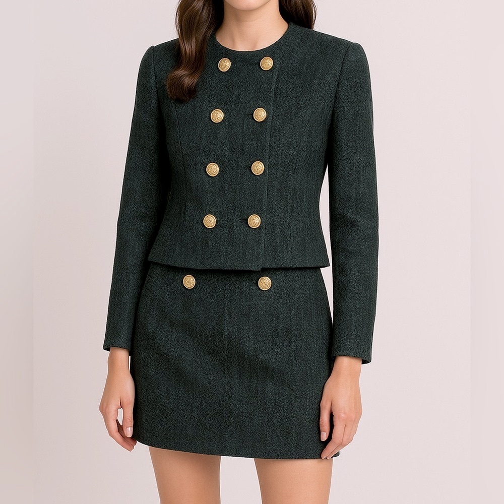 NWT Judith & Charles Green Tweed Mini Skirt Size 8 - Made in Canada 🇨🇦